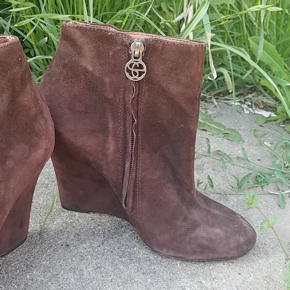 Sam Edelman Brown Suede Wedges 7 - Picture 4 of 9